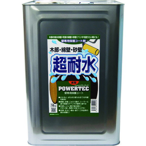 インダストリーコーワ パワーテック 建物用塗料 超耐水保護コート剤(水性) 透明 18kg 17595 【195-4692】