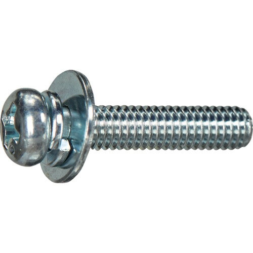 トラスコ中山 TRUSCO ナベ頭座金組込ねじ P＝3 三価白 M5×8 10本入 （ばね座金＋JISワッシャー付き） 少量パック Y832-0508 【381-6803】