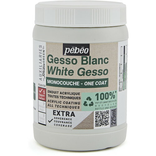 ペベオ・ジャポン Pebeo スチューディオ グリーン アクリリック ワンコートジェッソ 225ml 818613 【601-6639】