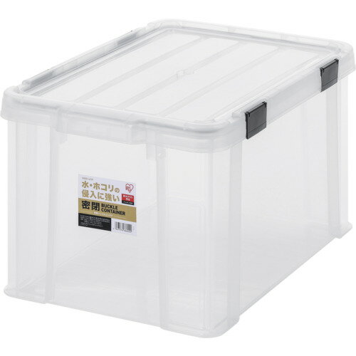 アイリスオーヤマ IRIS 299230 密閉バックルコンテナクリア／チャコールグレー MBR-45R-CH 【629-0516】