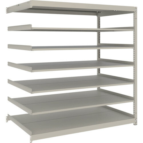 トラスコ中山 TRUSCO スチールラック 薄型ラック（耐荷重100Kg）1800×875×H1500 7段連結 ネオグレー ネ..