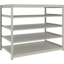 トラスコ中山 TRUSCO スチールラック 薄型ラック(耐荷重100Kg)1500×595×H1200 5段単体 ネオグレー ネオグレー UL-4565 NG ...