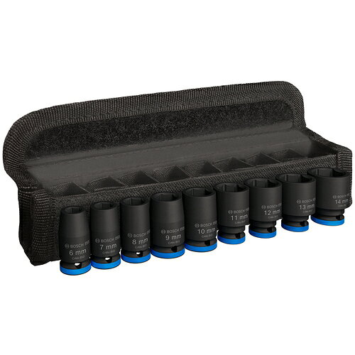 ボッシュ インパクトレンチ用ソケット 1／4インチ9pcsセット 2608003034 【687-8135】