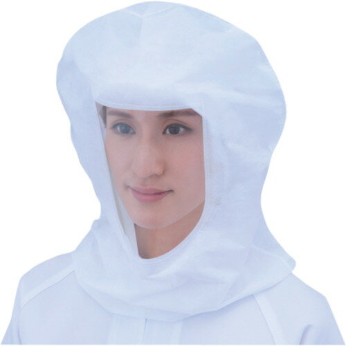 【特長】■頭全体を包むので、粉塵や塗装、薬剤散布などにも使用できます。■換気面積が大きいので呼吸が楽です。■ヘルメットや作業帽の上からでもかぶれる大型タイプです。【仕様】■色：ホワイト■サイズ：大型■幅(cm)：53■高さ(cm)：54.7...