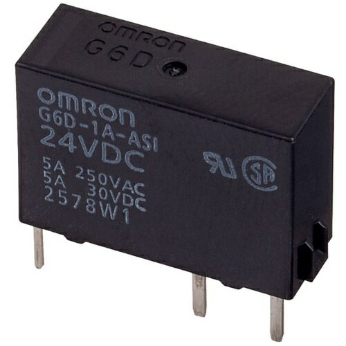 OMRON パワーリレー プリント基板用端子 DC24V G6D-1A-ASI DC24 【334-6828】