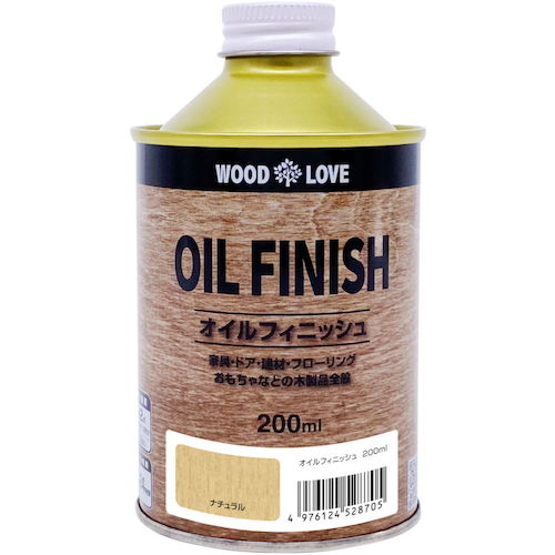 ニッぺ 国産自然系塗料 WOODLOVE オイルフィニッシュ 200ML ナチュラル 4976124528705 【532-9706】