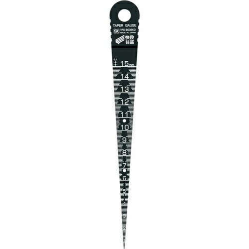 SK 折って戻せるプラスチックテーパーゲージ 快段目盛 黒 測定範囲1～15mm TPG-900BKD 【666-5491】