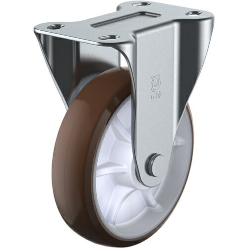 ユーエイ プレート式 固定 ステンレスキャスター ウレタン 車輪径150mm Jタイプ SUS-K2型 取付寸法112×53（100×56） SUS-BRUK2-150(P112-53) 【697-6877】