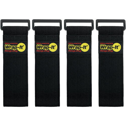 WrapーIt 配線コード用伸縮性収納ストラップ 12インチ 黒 704-12B 【708-6511】