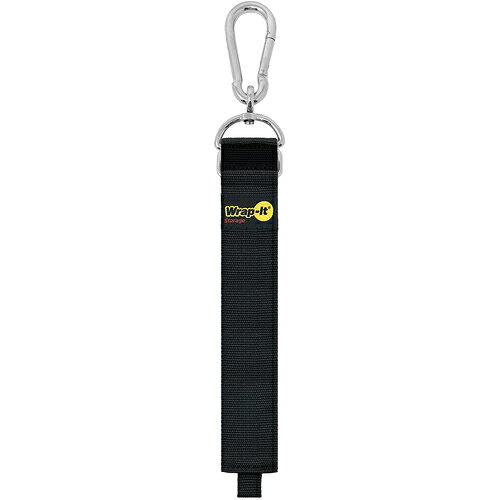 WrapーIt カラビナ付き収納ストラップ 32インチ 黒 100-HNH-32BL 【708-6520】
