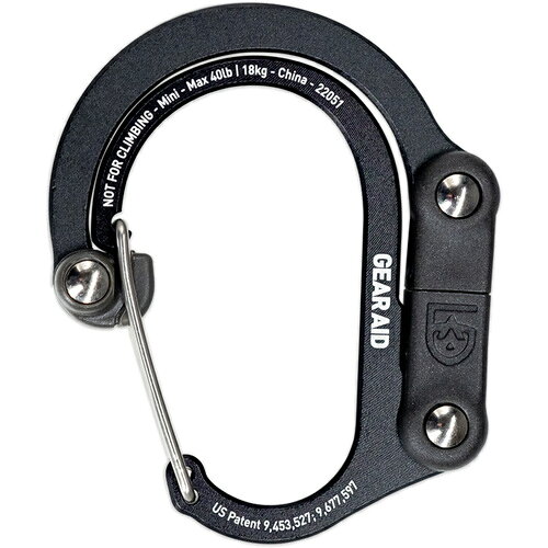 Gear Aid カラビナ型フック ヒーロークリップ ミニ ステルスブラック 210011-010 【710-0226】