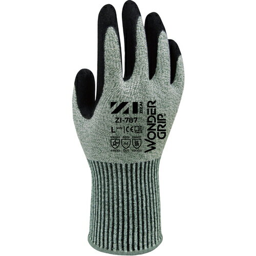 Weed 耐切創手袋 ZIZAI ZIー787 ニトリル背抜き 特殊すべり止め加工 Mサイズ（1双入） ZI787_M_1P 【711-9892】(4.0)