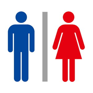 デジバン ピクトサイン 平付型(トイレマーク関連) 男女【ISO(国際標準化機構制定)】 150×150×23 / DHW150