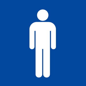 デジバン ピクトサイン 木目調 突出型(トイレマーク関連) 男(背景青)【ISO(国際標準化機構制定)】 220×201×23 / DTW200