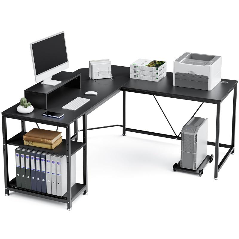 DEWEL l字デスク pcデスク ゲーミング