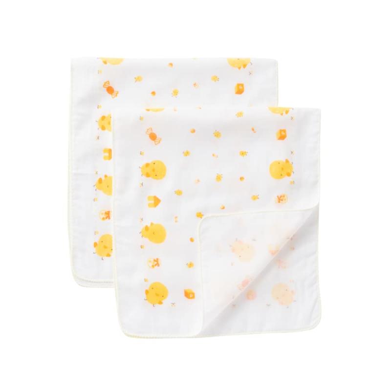 シンク・ビー キャラメル ピヨピヨ 入浴 ガーゼ 2枚入(32-70cm) ベビー 赤ちゃん 綿100% 日本製 17-25012