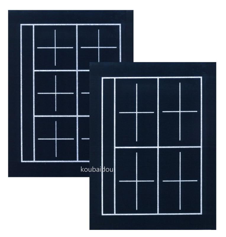 弘梅堂 書道下敷き 半紙 紺 両面罫線入り 高級フェルト2mm 【名前欄あり】 D