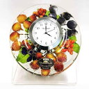 ひとつひとつをハンドメイドで仕上げた ナチュラルテイスト 置き時計 直径11×高さ4cm ヴェリーベリー 甘酸っぱいベリーをたっぷり詰め込みカラフルに みずみず...