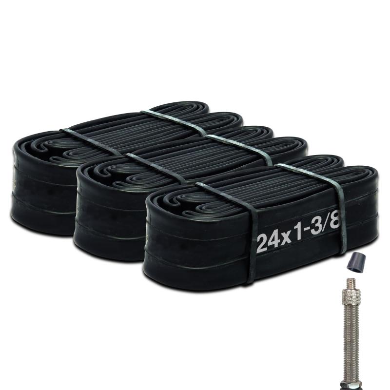 シンコー(Shinko) 自転車 チューブ 3本セット 24インチ 24×1-3/8 英式48mm 前後プラス予備チューブ付き..
