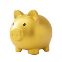 貯金箱 ぶた 500円玉貯金 かわいい 割れない 【インテリアとしても可愛いぶたさん貯金箱】雑貨 500円玉 100円貯金 貯金 コインバンク (ゴールド)