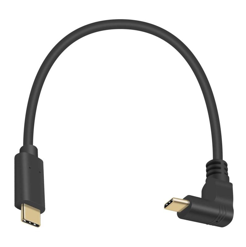 L型 USB3.1 Type-C - Type-C ケーブル, 上向キ/下向キ タイプ-C オス 90度 L字型 高速充電10Gbps PD対応 Nintendo Switchなど対応 ブラック30cm/60cm/1.8m