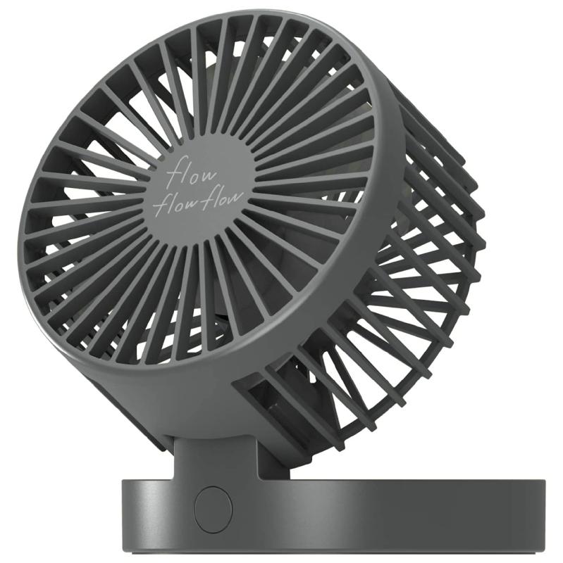 エレコム USB扇風機 「flow flow flow」 FAN-U213 充電式 バッテリー駆動・USB給電両対応 卓上タイプ 角度調整 4段階風量調節 リズム風 折り畳み収納可能