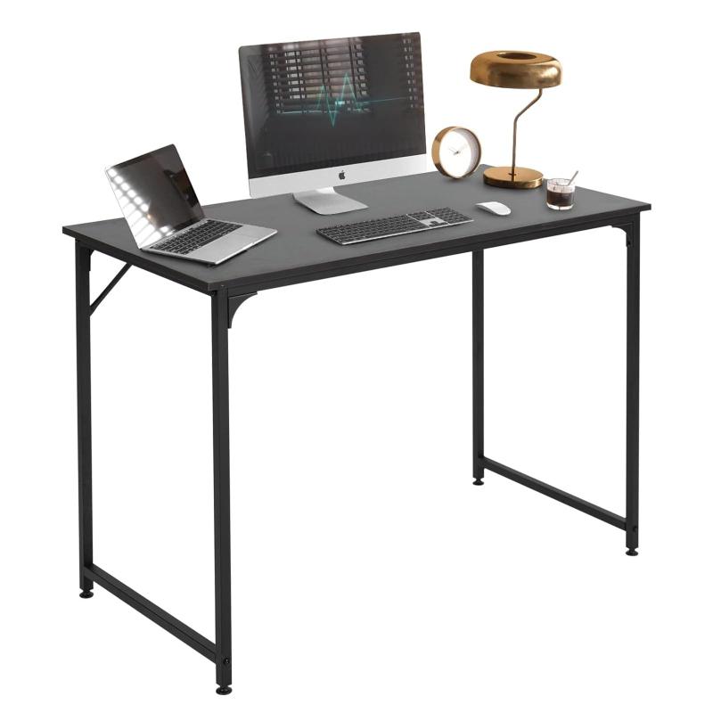 パソコンデスク 幅100×奥行50cm×高74cm PCデスク 組立簡単 シンプル パソコンデスク 金属フレーム付き ワークデスク 机 桌子 学習机 勉強机 コンパクト （ブラウン）