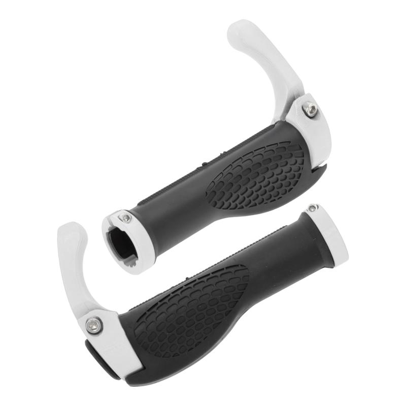 BULLSPANN 1セット 自転車グリップ 滑り止め 人間工学設計自転車グリップ 牛の角自転車ハンドルバーグリップ Eバイク トレッキングバイク MTB用 ホワイト(4)