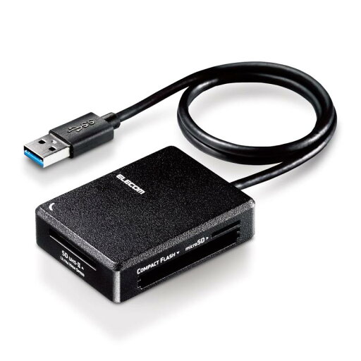 エレコム カードリーダー SD microSD MS CF 超高速タイプ USB3.0 ケーブル長50cm ブラック MR3-C402BK エレコム カードリーダー SD microSD MS CF 超高速タイプ USB3.0 ケーブル長50cm ブラック MR3-C402BK