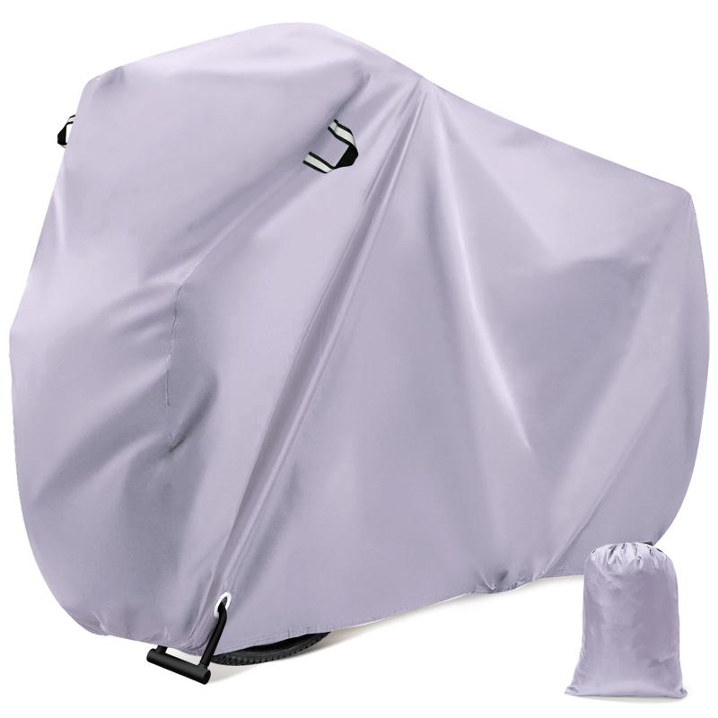 LIHAO 自転車カバー 防水 大型 電動自転車カバー 29インチまで対応 サイクルカバー 破れにくい 撥水加工 雨避け 風飛び防止 UVカット 盗難防止 装着簡単 収納袋付き 紫(4)