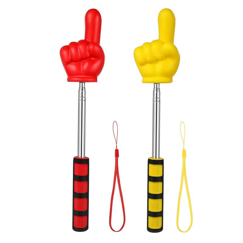 GANAZONO 指さし棒 伸縮 ゆび指示棒 握りやすい 滑り止め 教師ポインター 可愛い 見やすい 会議 研修 プレゼン セミナー 授業 塾 講義 小道具 教師の日 プレゼント 2個セット （赤+黄）