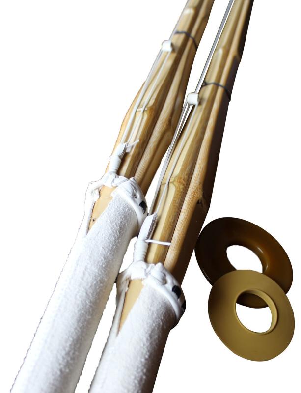 株式会社武藤 竹刀 八角小判型 吟柄風完成品 真竹 2本1組セット 3.9尺 一般女性用 ツバ・ツバ止めゴム付