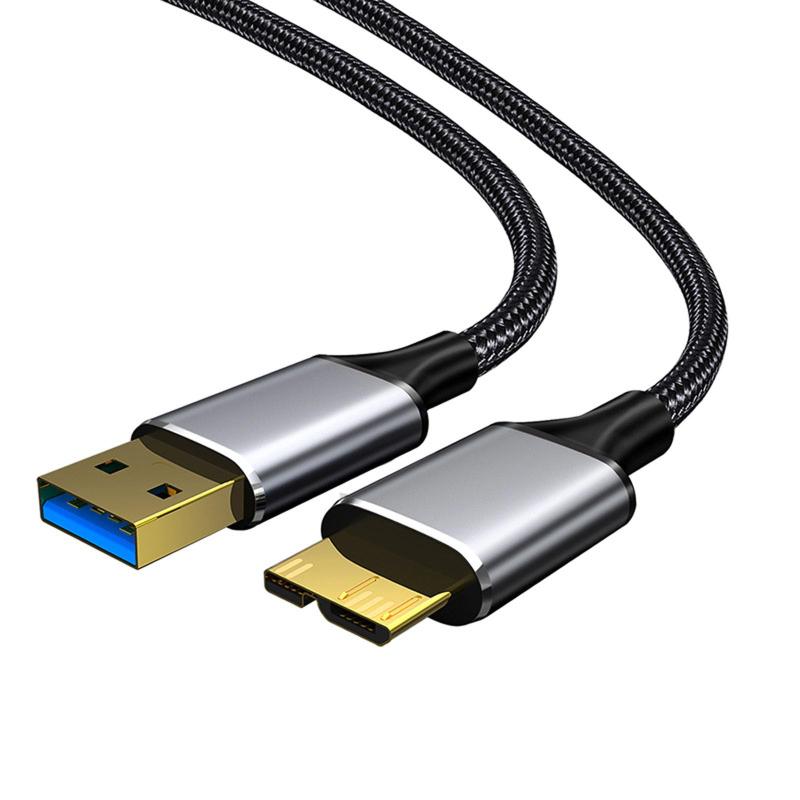 USB 3.0ケーブルMicroB USB型A公-マイクロB公 USB高速伝送ケーブル外付けHDD/SSDハードディスク/HDカメラなど対応0.5 m