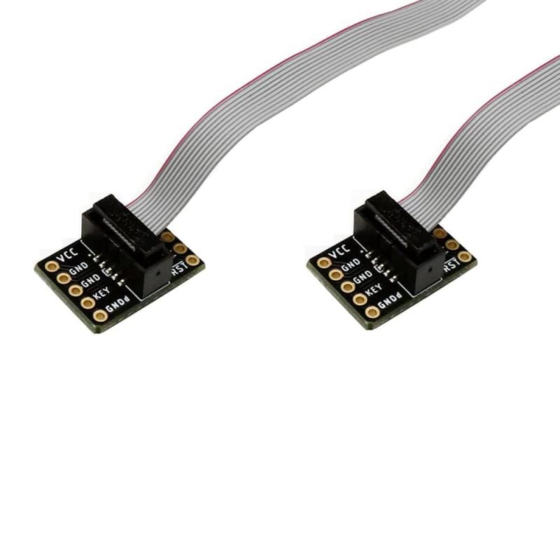 2PCS JTAG 開発ボード IDC ケーブル 変換アダプタ ブレイクアウトボード 変換基板 2x5 10ピン 1.27mm 両端コネクタ IDCリボンケーブル付き J-Link用 電子工作 試作(1.27MM)