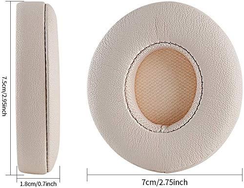 交換部品プロテインレザーメモリーフォームイヤークッションアクセサリーDr. Dre Solo 2/3 Wireless A1796 / B0534のビートに対応イヤーヘッドホン (ステインゴールド)