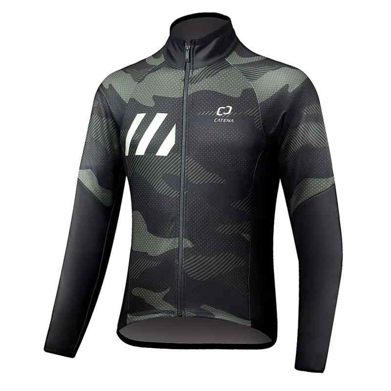 [CATENA] メンズ サイクルジャージ サイクルジャケット 長袖 裏起毛 保温 防寒 秋冬用 アウトドアジャケット