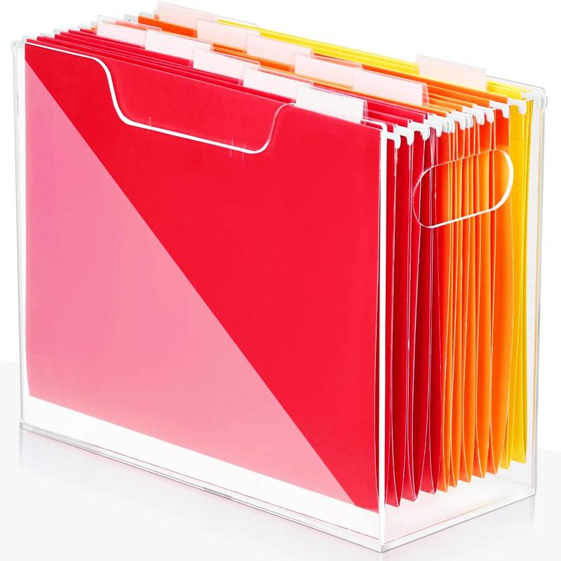 Andacar ファイルボックス デスク上置き棚 収納ラック 机上ラック オフィス収納ラック 取付不要 本立て..