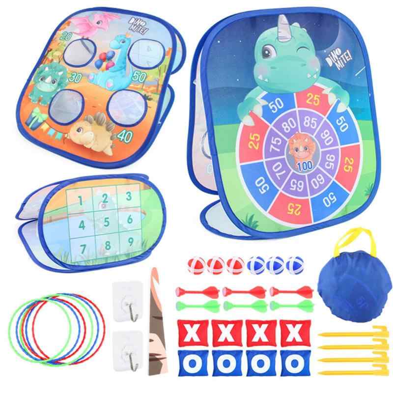 ダーツボード おもちゃ 射的セット 粘着ボールゲーム 投げゲーム 豆投げ袋 井の字遊び マジックテープ ..