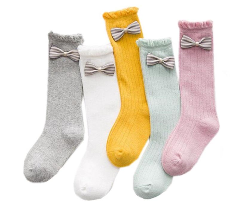 Rakuten - [リアル スタイル] 可愛い キッズ ソックス 子供 靴下 女の子 ハイソックス ガールズ 2WAY お姫様 リボン 蝶結び ジュニア 5足 セット 白 発表会 無地