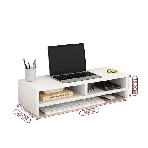 モニター台 2段収納「人間工学デザイン姿勢改善」幅50cm モニタースタンド 50x25x13.2 耐荷重40kg パソ..