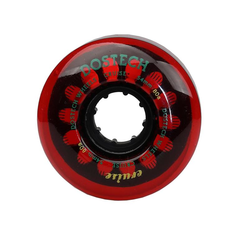DOSTECH ドステック クルーズウィール クリアレッド 54mm 80a (スケートボード ソフトウィール)