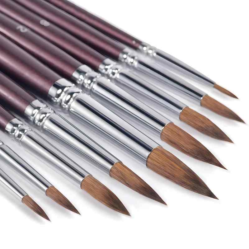 水彩画筆セット、絵の具 筆、絵筆セット、セーブル毛筆、アクリル絵の具、水彩画