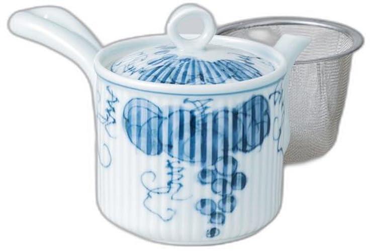 ぶどう筋彫急須（小） [ 8.9 x 8.9 x 10.3cm 370cc ] | 急須 セトモノホンポ(Setomonohonpo)