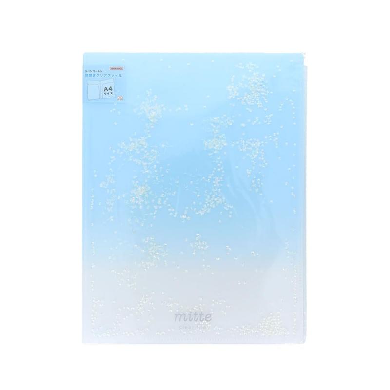 サンスター文具(Sun-Star Stationery) クリアファイル A4サイズ スパンコール入 見開きクリアファイルA4 ブルーソーダ S2174561