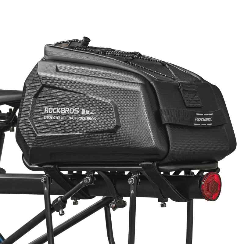 ROCKBROS 自転車 リアバッグ キャリアバッグ 大容量 9L ハードシェル系 防圧 耐摩耗性 自転車バッグ 防水カバー付き ショルダーベルト付属 取り付け簡単 夜間反射 バイクラックバッグ ロード