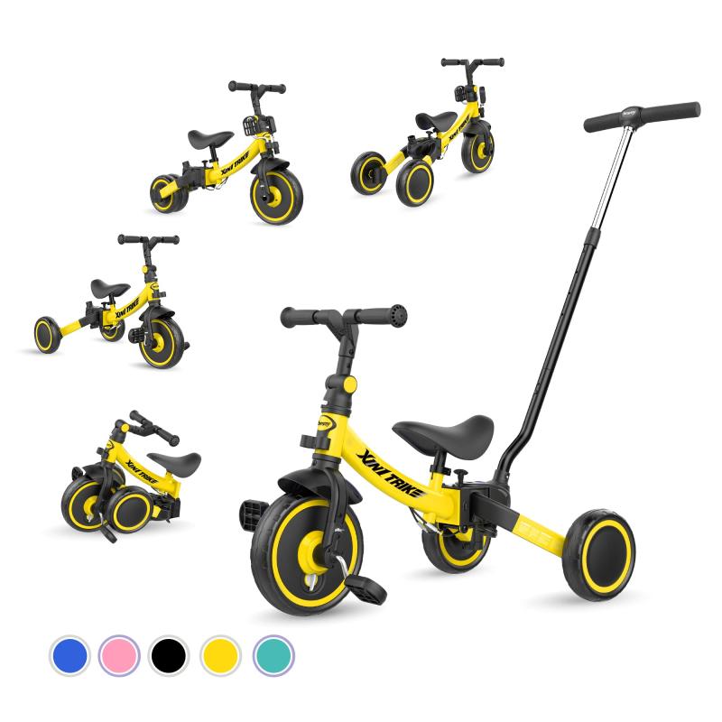 besrey 子供用三輪車 XIN1 三輪車 かじとり ランニングバイク ベビーカー 手押し棒 1歳から5歳まで 折りたたみ 軽量 ハンドル 調整可能 誕生日プ...