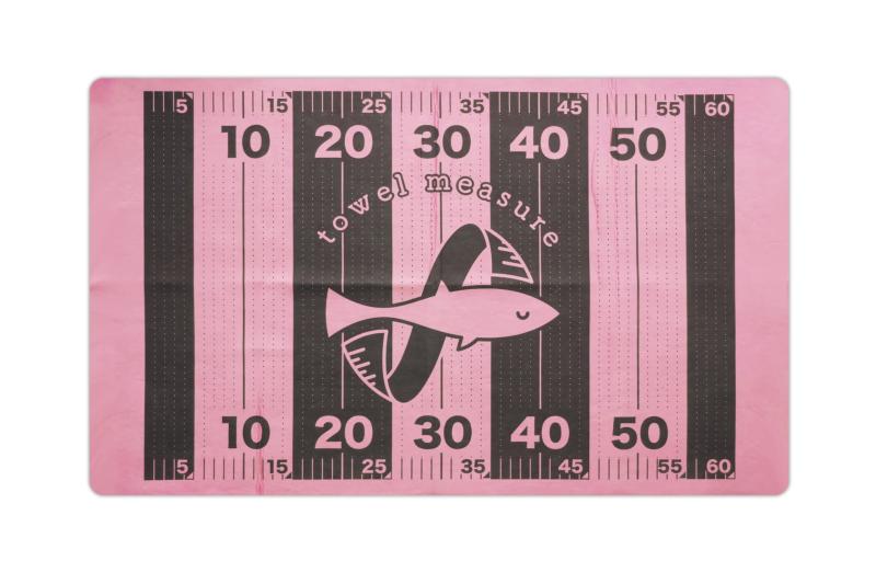 さかなにやさしいタオルメジャー 日本製 釣り フィッシングメジャー 簡易スケール 魚測定 魚 レジャー アウトドア (ピンク, （大）サイズ約690×430mm)