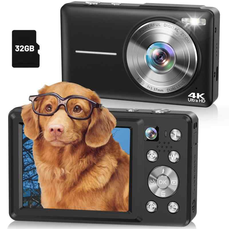 4Kデジカメ 6400万画素 デジタルカメラ 前後カメラ 自撮り AF機能 超軽量 修学旅行 アウトドア 登山