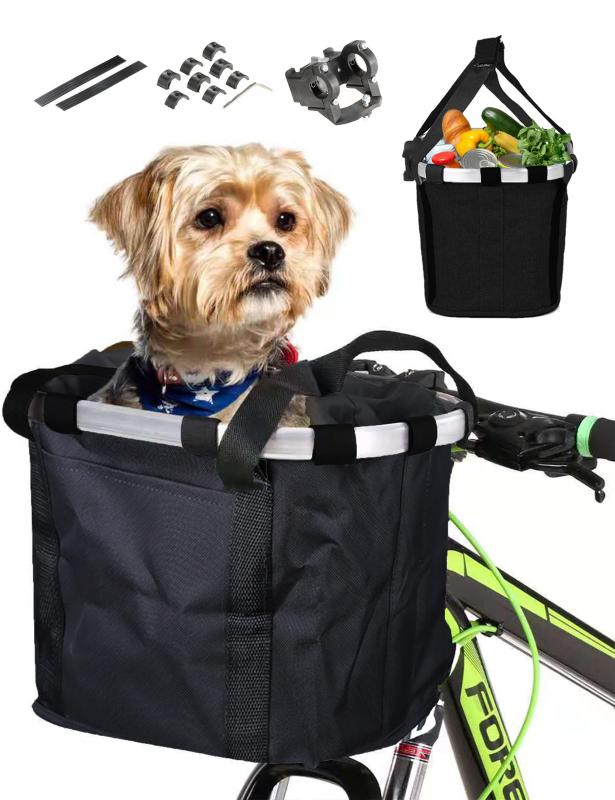 自転車 カゴ 前 カバー 防水 ワンタッチで装着 外し 折り畳み自転車 クロスバイク かご アルミフレーム バッグになる自転車 耐荷重5KG ペット、ショッピング、通勤、キャンプ、アウトドア