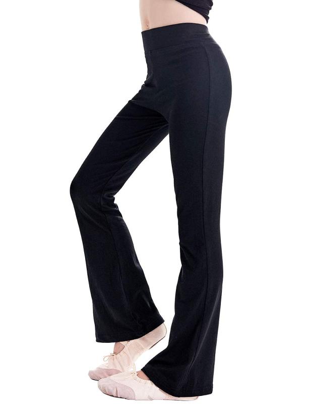 Daydance キッズ ジュニア バレエパンツ ダンス フレキシブル レギンス 普段着 フレアダンスパンツ ブラック 身長95-160cm